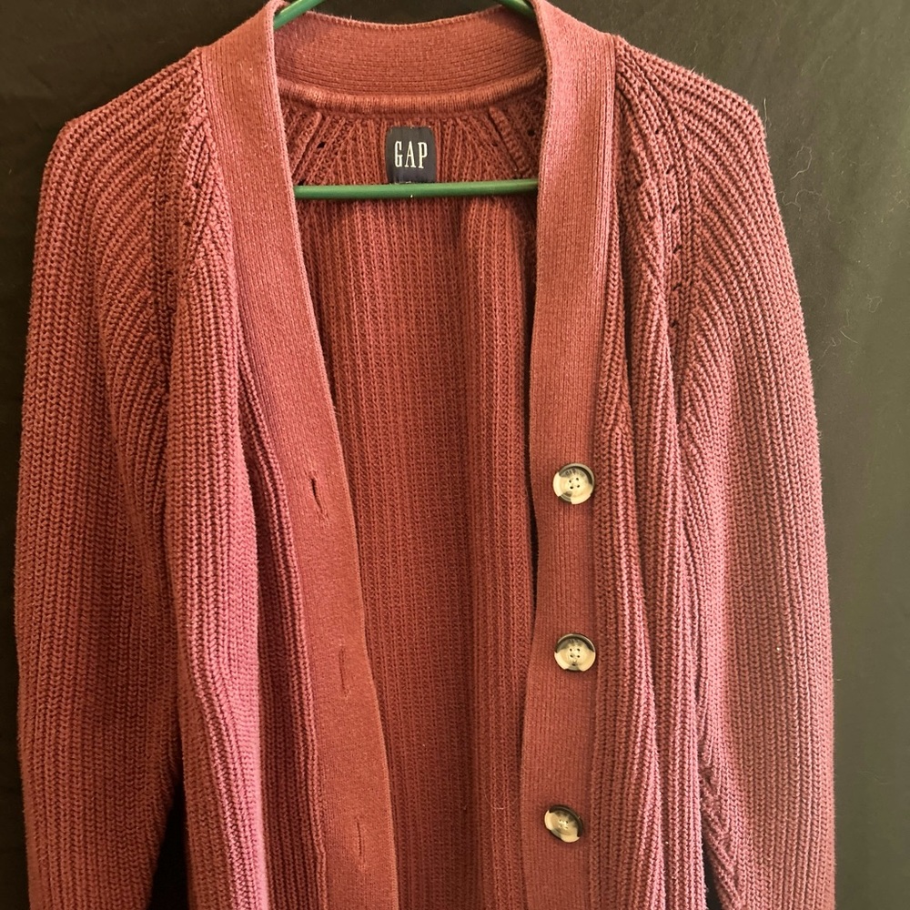 Dark red Gap cardigan size medium